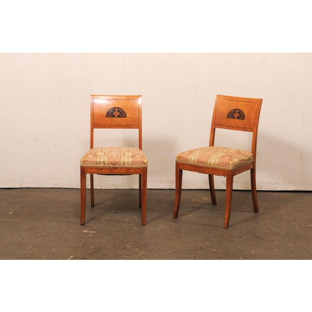 Mid-Century Modern Set of 4 Swedish Curly Birch Chairs, 19th C For Sale - Image 3 of 11