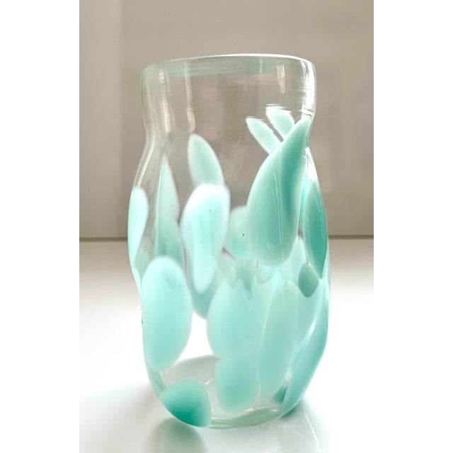 Contemporary Handblown 6" Glass Tumblers, Pair - Brenna Baker, Founder, Hot Glass For Sale - Image 3 of 9