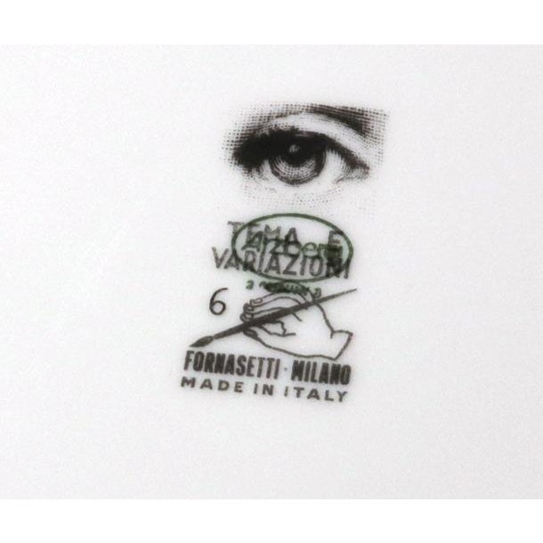 Ceramic Fornasetti Porcelain Themes & Variation Plate, Pattern Number 6 For Sale - Image 7 of 9