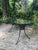 recently sandblasted, professionally primed and painted for patio use, brand new plated glass insert with umbrella hole....