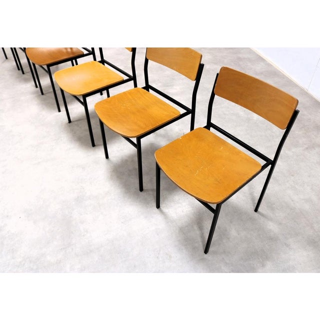 Wood Vintage Industrial Dining Chair, 1960s For Sale - Image 7 of 10