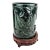 Chinese Jade Green Stone or Glass Carved Vase Pot For Sale