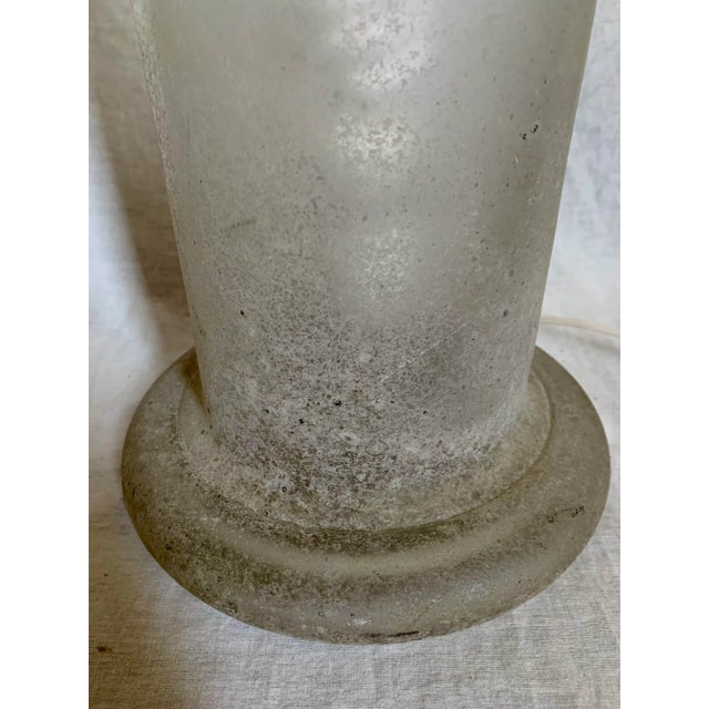 Seguso Vetri d'Arte 1970s Murano Mid-Century Scavo Glass Table Lamp For Sale - Image 4 of 10