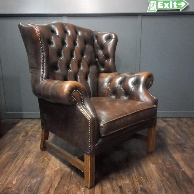 Vintage Chesterfield Wingback Club Chair, 1970s For Sale - Image 13 of 17