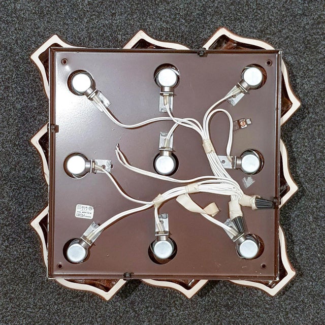 Tan Mid-Century Wall Light or Ceiling Lamp in Brown Ceramic by Cari Zalloni for Leola, 1960s For Sale - Image 8 of 16