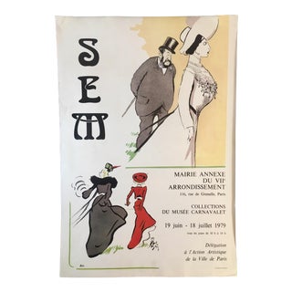 1979 Original Georges Goursat (Sem) Paris Exhibition Art Lithograph For Sale