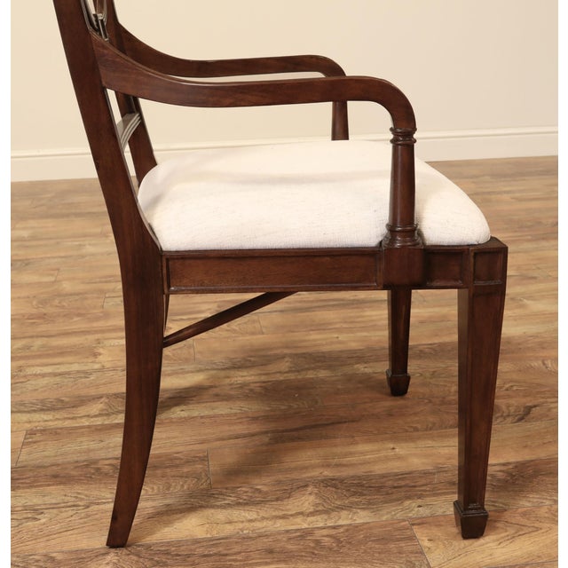 Set of 10 Medium Walnut Finish Cross Back Dining Room Chairs, English-Style Chairs W Crypton For Sale - Image 9 of 15