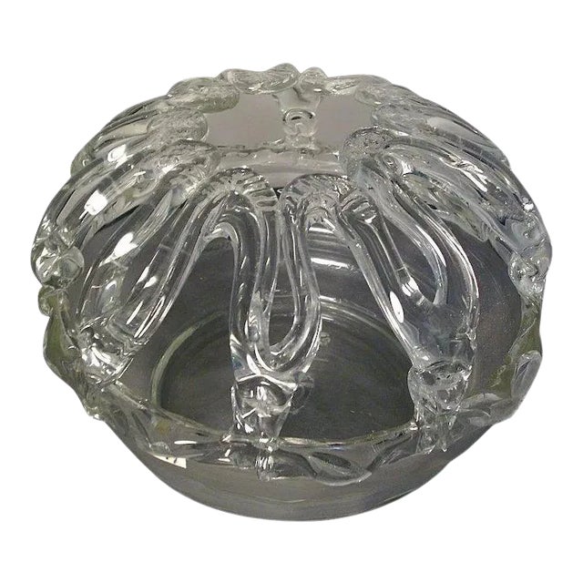 19th Century American Blown Glass Bride's Bank, Wedding Basket or Flower Frog For Sale