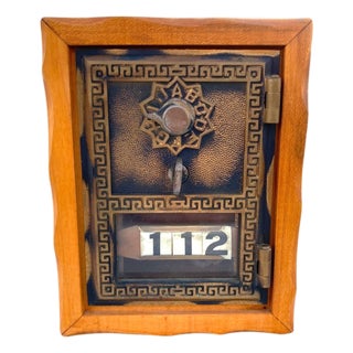 Antique Art Deco Postal Door Repurposed as Lock Box Bank For Sale