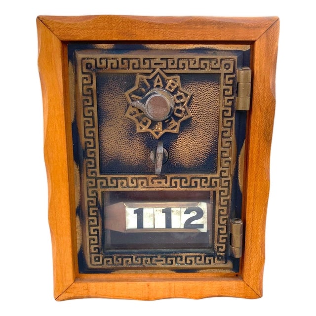 Antique Art Deco Postal Door Repurposed as Lock Box Bank For Sale