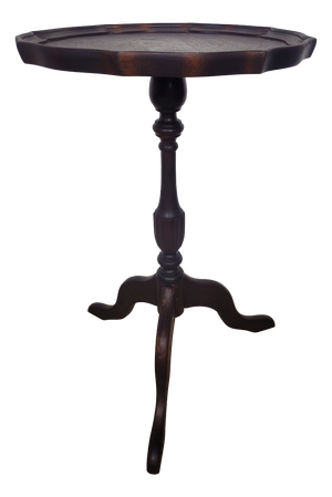 Vintage Wine Tripod Table Piecrust Scalloped Edge English 1950 Postage Available