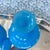 1960s Beautiful pair of antique French blue opaline glass decanters with stoppers // large perfume / scent bottles // vanity decor // boudoir For Sale - Image 5 of 9