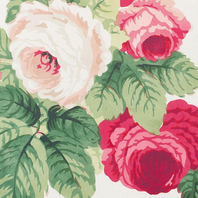 Voluptuous rose blossoms are the hallmark of Nancy, a crisp glazed Cotton that is printed in France. It's an exuberant...