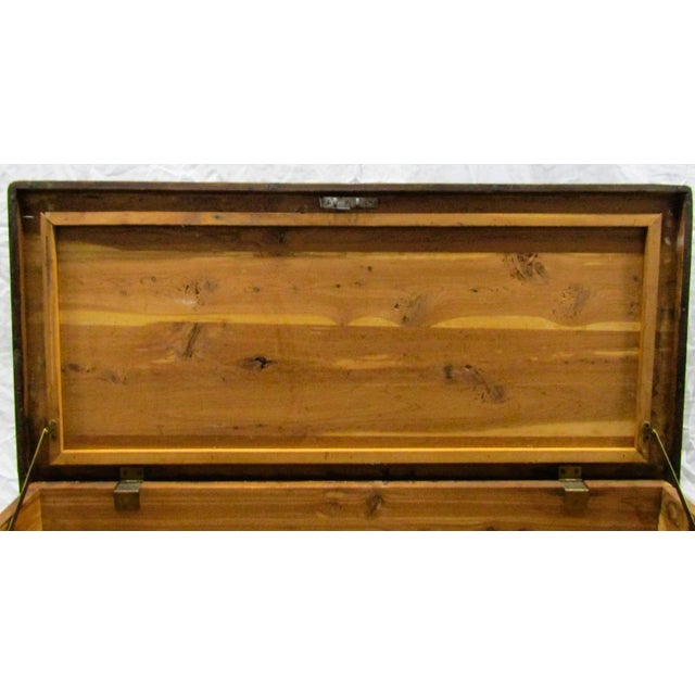19th Century Early American Style Cedar Constructed Trunk Blanket Chest Castors For Sale In Miami - Image 6 of 16