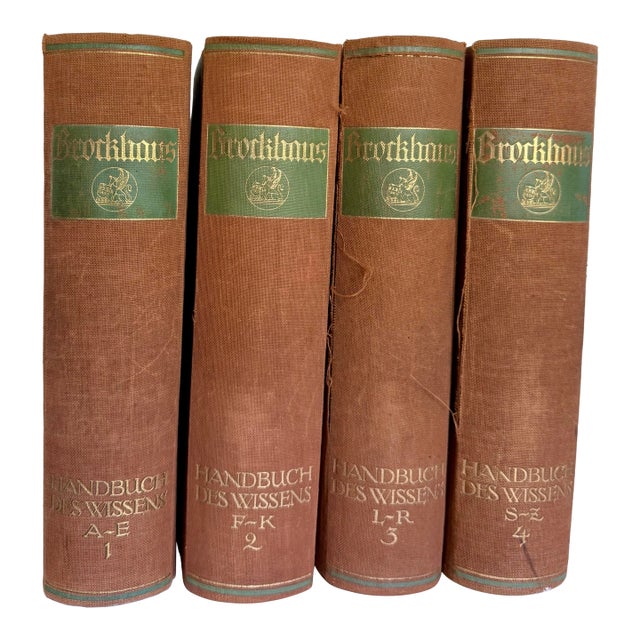 1926 German Brockhaus Handbuch Des Wissens Encyclopedia Books, Complete Set of 4 For Sale