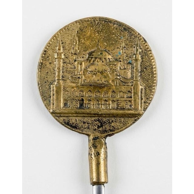 Vintage Turkish Figural Brass & Stainless Steel Shish Kebab Skewers - Set of 6 For Sale - Image 4 of 9