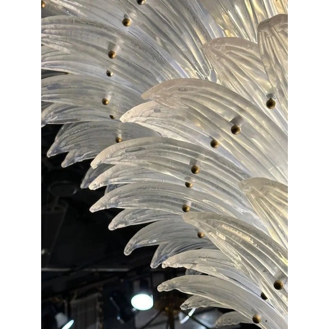 Early 21st Century White "Palmette" Murano Glass Chandelier For Sale - Image 5 of 7