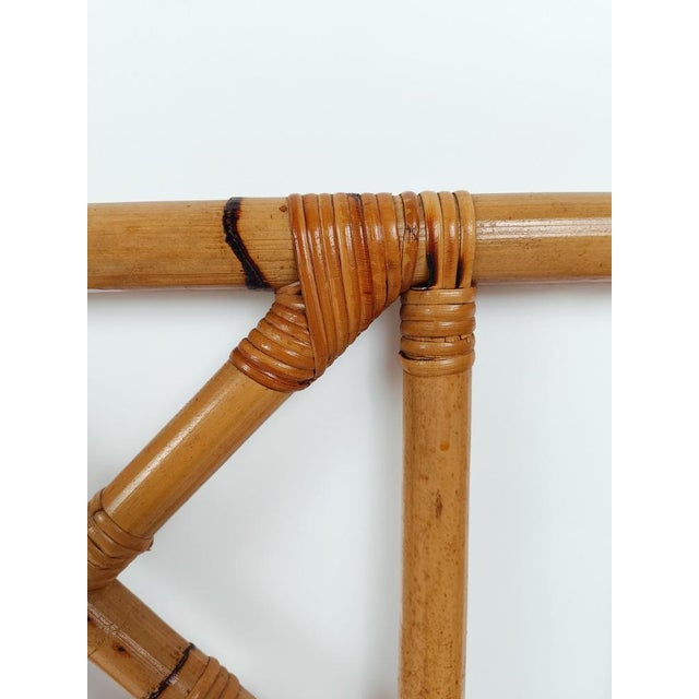 Mid-Century Bamboo and Rattan Bed Headboard in Chinese Chippendale Style, 1970s For Sale - Image 3 of 15