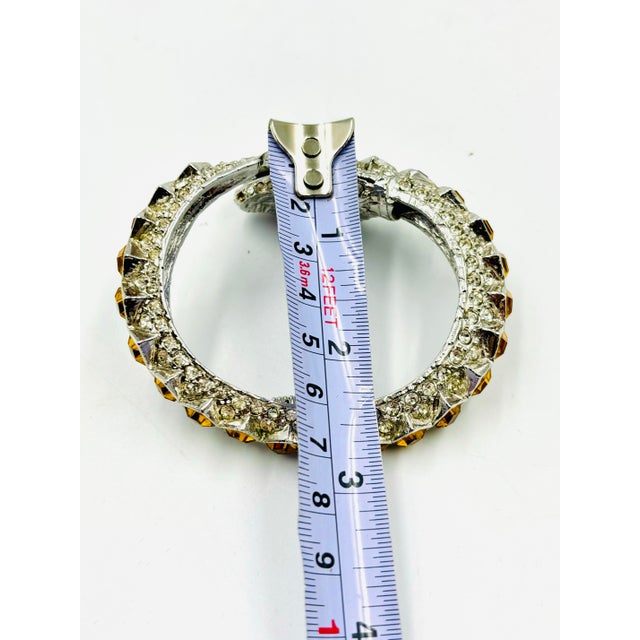 1980s Kenneth Jay Lane Amber Crystal Snake Bracelet For Sale - Image 11 of 11