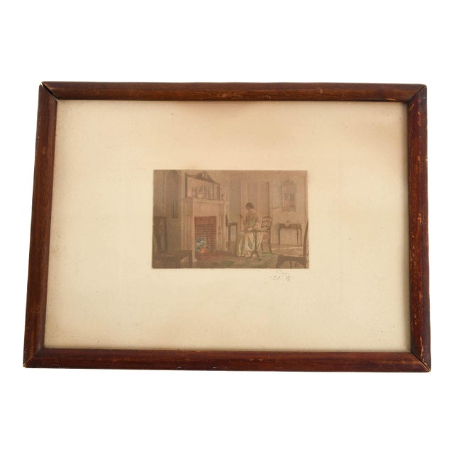 Framed Signed Wallace Nutting Hand-Colored Print For Sale