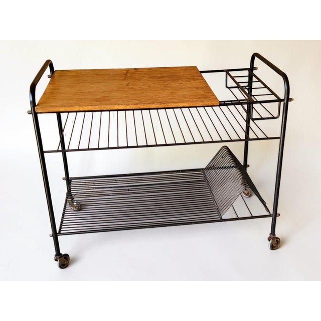 Rolling Table for Vinyl Records, 1950s For Sale - Image 4 of 9