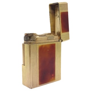Dupont Lighter in Gold and Chinese Lacquer, France, 1980s For Sale