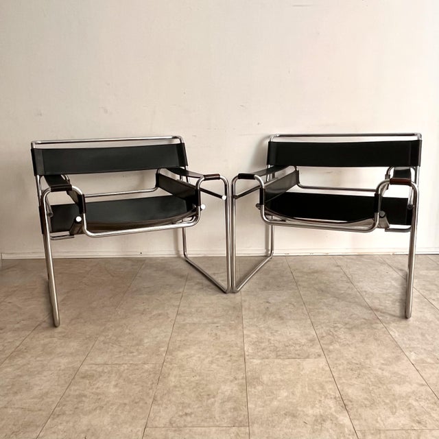 Wassily Armchairs by Marcel Breuer for Gavina, 1970s, Set of 2 For Sale - Image 17 of 18