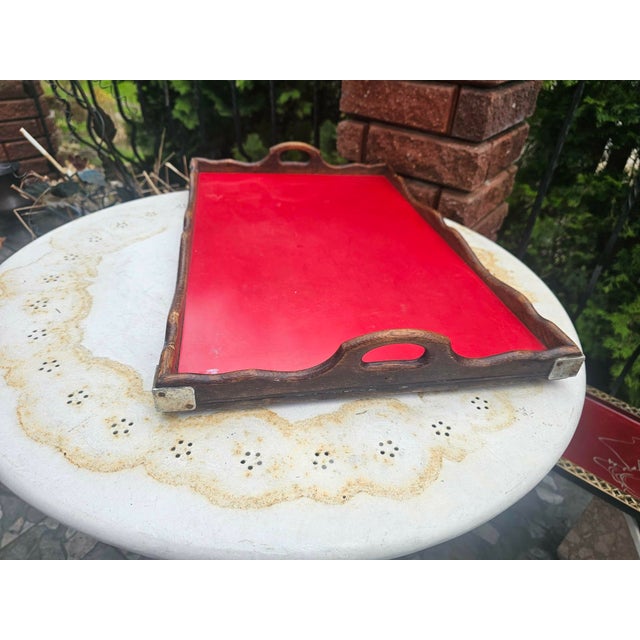 1920s Wooden Hotel Tray, 1920s For Sale - Image 5 of 6