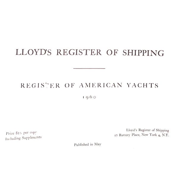 "Lloyd's Register of American Yachts" 1960 For Sale - Image 4 of 13