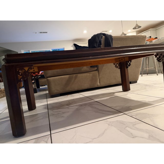 Asian Vintage Henredon Ming-Style Fretwork Coffee Table, Solid Wood For Sale - Image 3 of 4