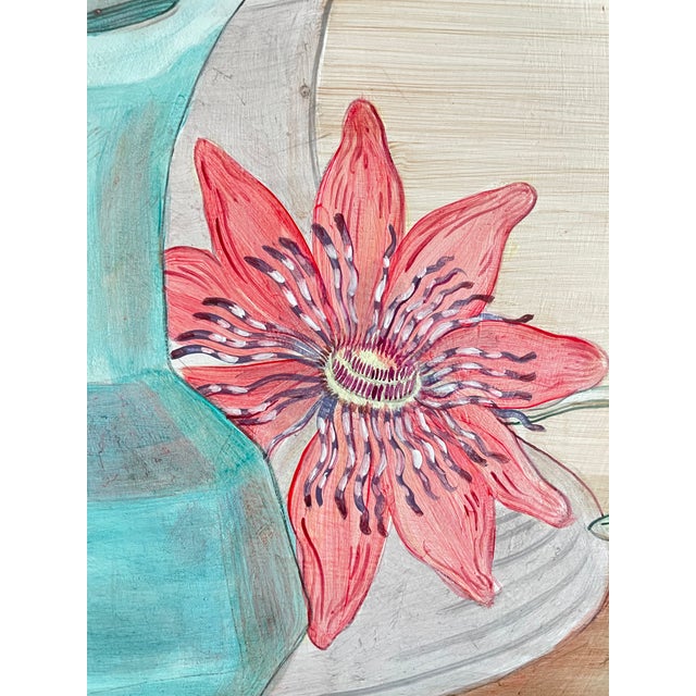 Wood “The Viner Things in Life” Statue Bust Chinoiserie Still Life Painting by Allison Cosmos For Sale - Image 7 of 7