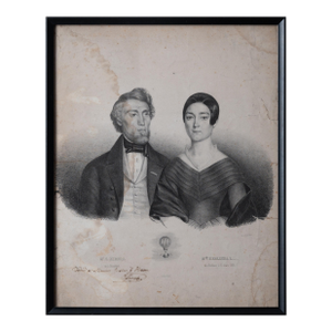 German Hot Air Balloonist Lithograph, C.1840s