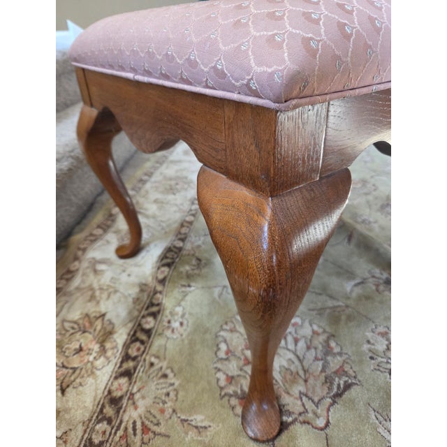 Thomasville Mid 20th Century Queen Ann Style Ottoman / Footstool by Thomasville For Sale - Image 4 of 12