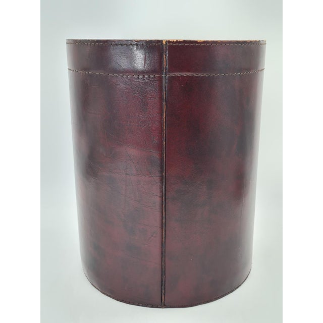 Brown Leather Wastebasket by Hauler, Germany, 1970s For Sale - Image 8 of 12
