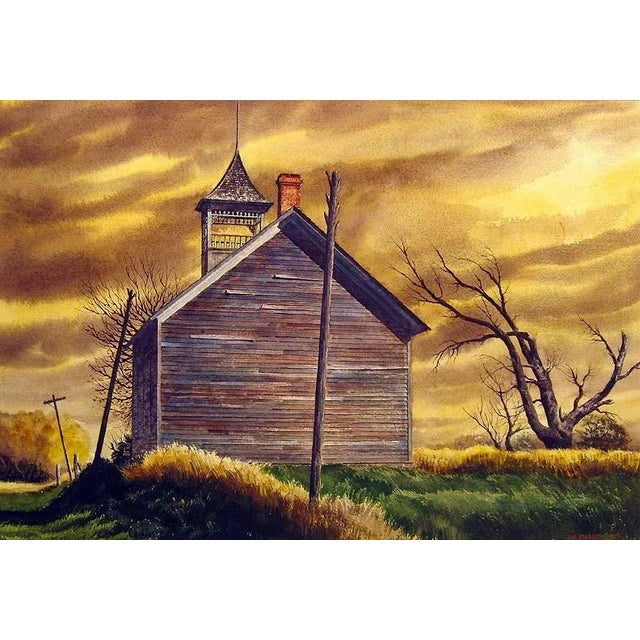 1970s 1970s Vintage "By the Road" Watercolor Painting by Francis Meisch For Sale - Image 5 of 5