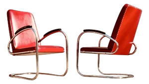 Set of 2 Cantilever Armchairs in Tubular Steel by Mauser Werke, Bauhaus Modern, Germany, 1930s