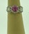 1 Ct Round Pink Sapphire & 1.5 Ct Diamond 18 Karat White Gold Ring, Estate For Sale - Image 4 of 18