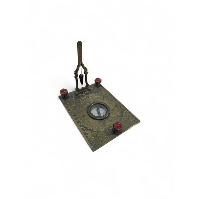 Asian Portable Bronze Sundial with Semi-Precious Stones, 1880 For Sale - Image 4 of 10