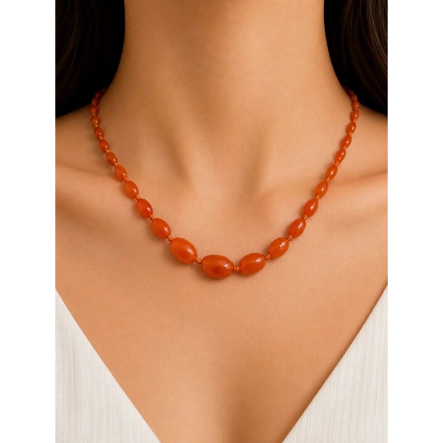 Traditional Antique Natural Black Sea Amber Graduated Bead Antique Necklace For Sale - Image 3 of 3