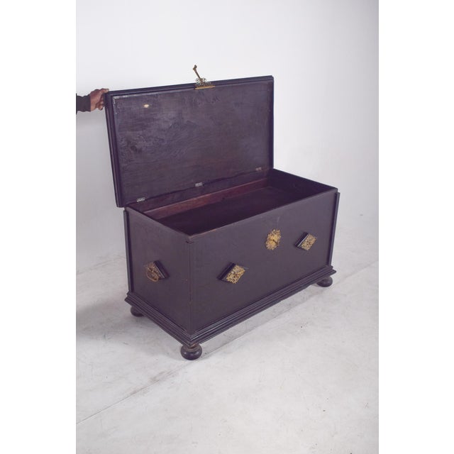Antique Portuguese Chest with Tray, 1890s For Sale - Image 9 of 14