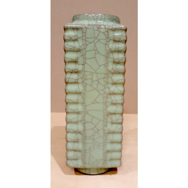 Early 20th Century Chinese Porcelain Guan Yao Cong Vase For Sale - Image 9 of 9