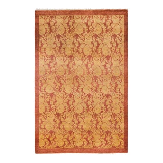 Mogul Hand-Knotted Area Rug - Pink, 4' 1" x 6' 1" For Sale