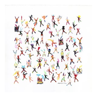 Showgirls Are Forever - Original Contemporary Figurative Mixed Media Painting on Paper by Marisa Mu For Sale
