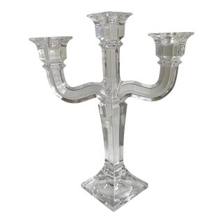 Versace Crystal Candelabra by Rosenthal 3 Light Candelabra For Sale