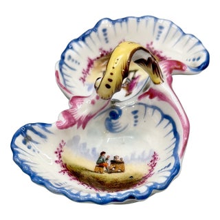 Antique French Porcelain Double Salt Cellar Dish by Charles Field Haviland for Gérard, Dufraisseix & Morel, 1890s For Sale