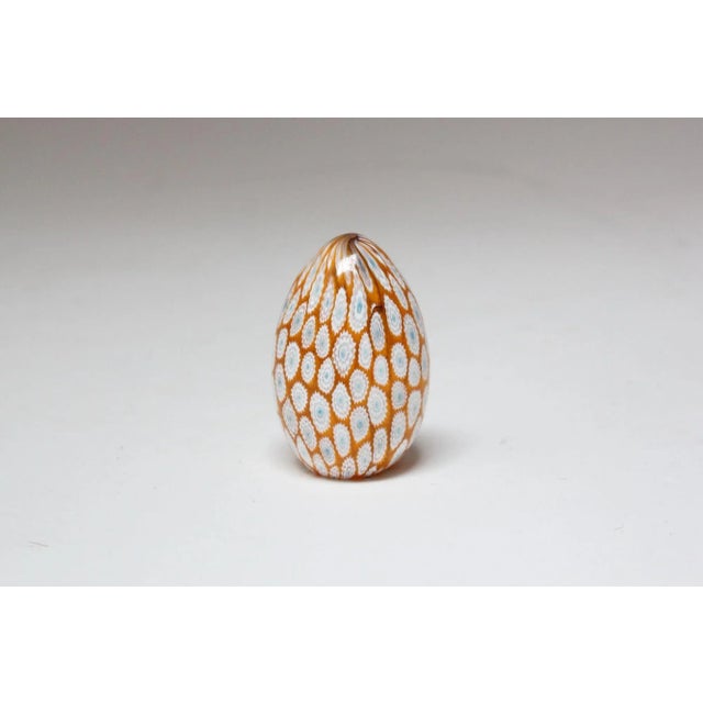 Murano glass egg sculpture/paperweight, ca. 1980s/1990s, Italy. Handmade utilizing a "murrina" or "millefiori" technique...
