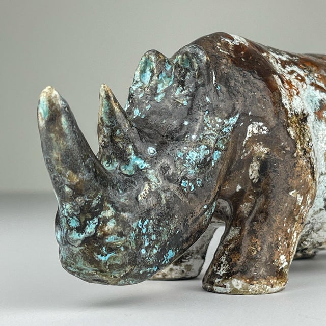 Ceramic Ceramic Rhinoceros, Italy, 1970s For Sale - Image 7 of 14