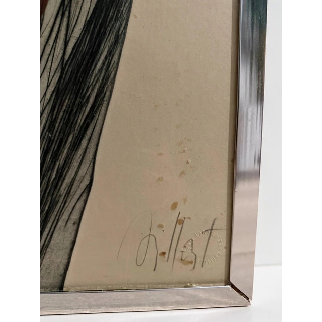 Mid-Century Modern Gilou Brillant “Fantasia” Signed Limited Edition Aquatint Etching 24/35 – Framed For Sale - Image 3 of 9