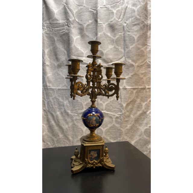Metal Imperial 3-Piece Clock Garniture Set. For Sale - Image 7 of 12