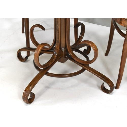Gold Bistro Dining Table in Bentwood and Cane from Alvar Aalto by Thonet For Sale - Image 8 of 11